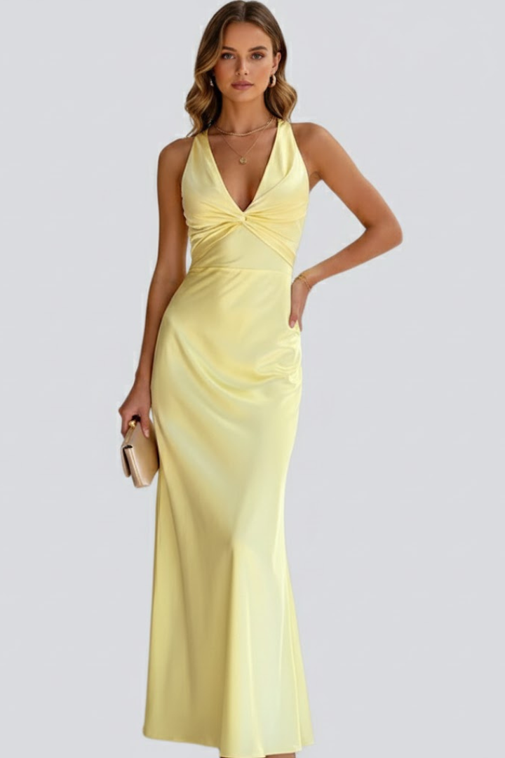 Damen Ärmelloses Maxikleid Fließend Silhouette