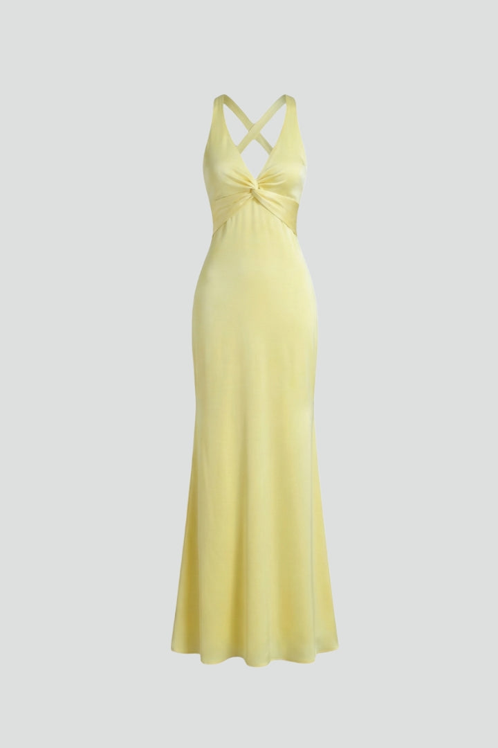 Damen Ärmelloses Maxikleid Fließend Silhouette