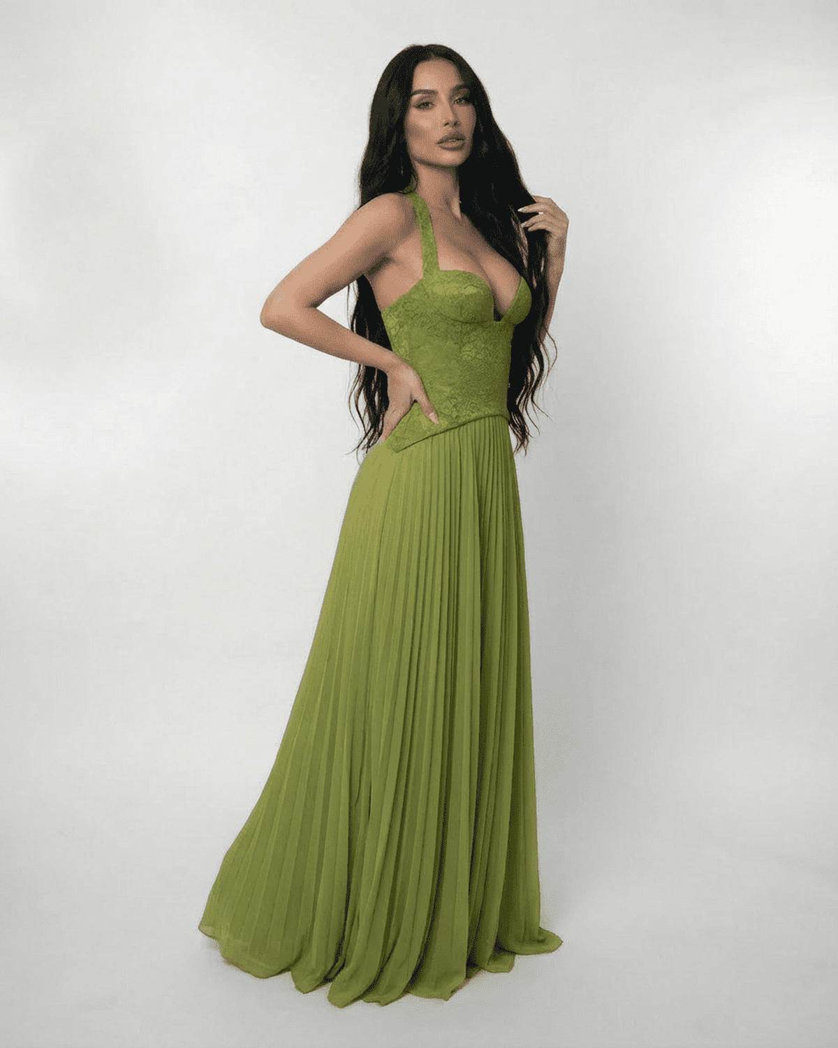 Damen Korsett Maxikleid Schulterfrei Abendkleid