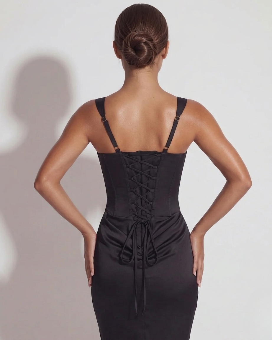 Eleonora – Maxikleid mit strukturiertem, figurformendem Oberteil