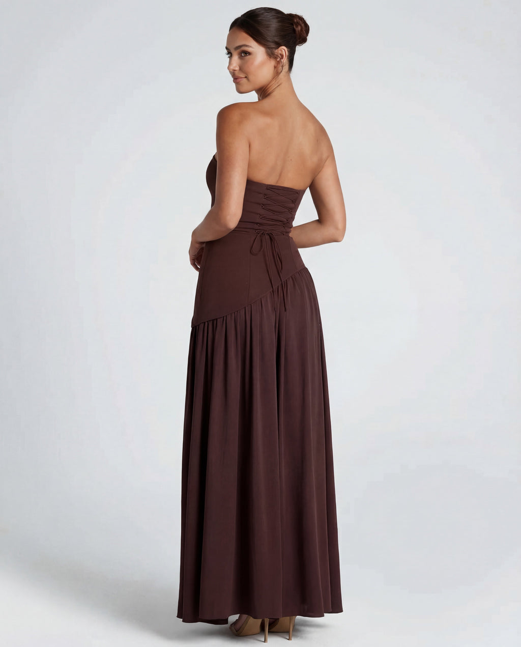 Aveline | Strapless Maxi Dress Thigh-High Split