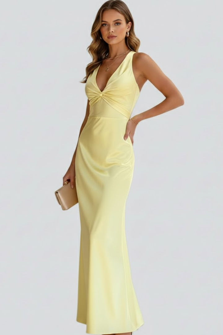 Damen Ärmelloses Maxikleid Fließend Silhouette
