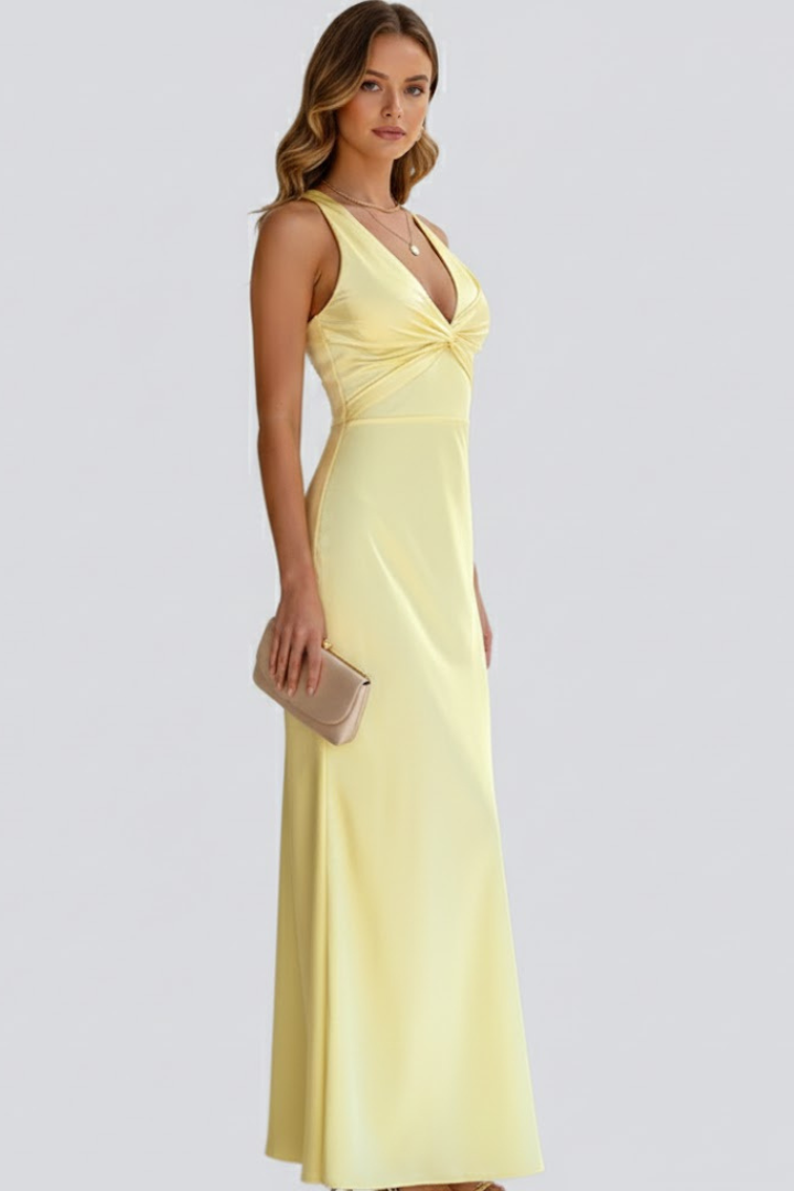 Damen Ärmelloses Maxikleid Fließend Silhouette