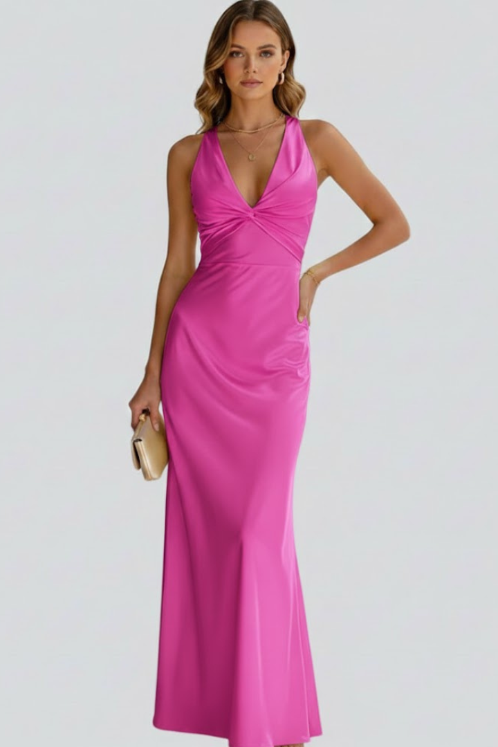 Damen Ärmelloses Maxikleid Fließend Silhouette