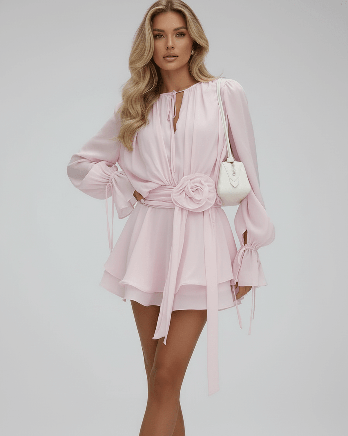 Damen Mini Trägerkleid A-Linie Ärmellos Falten Kleid