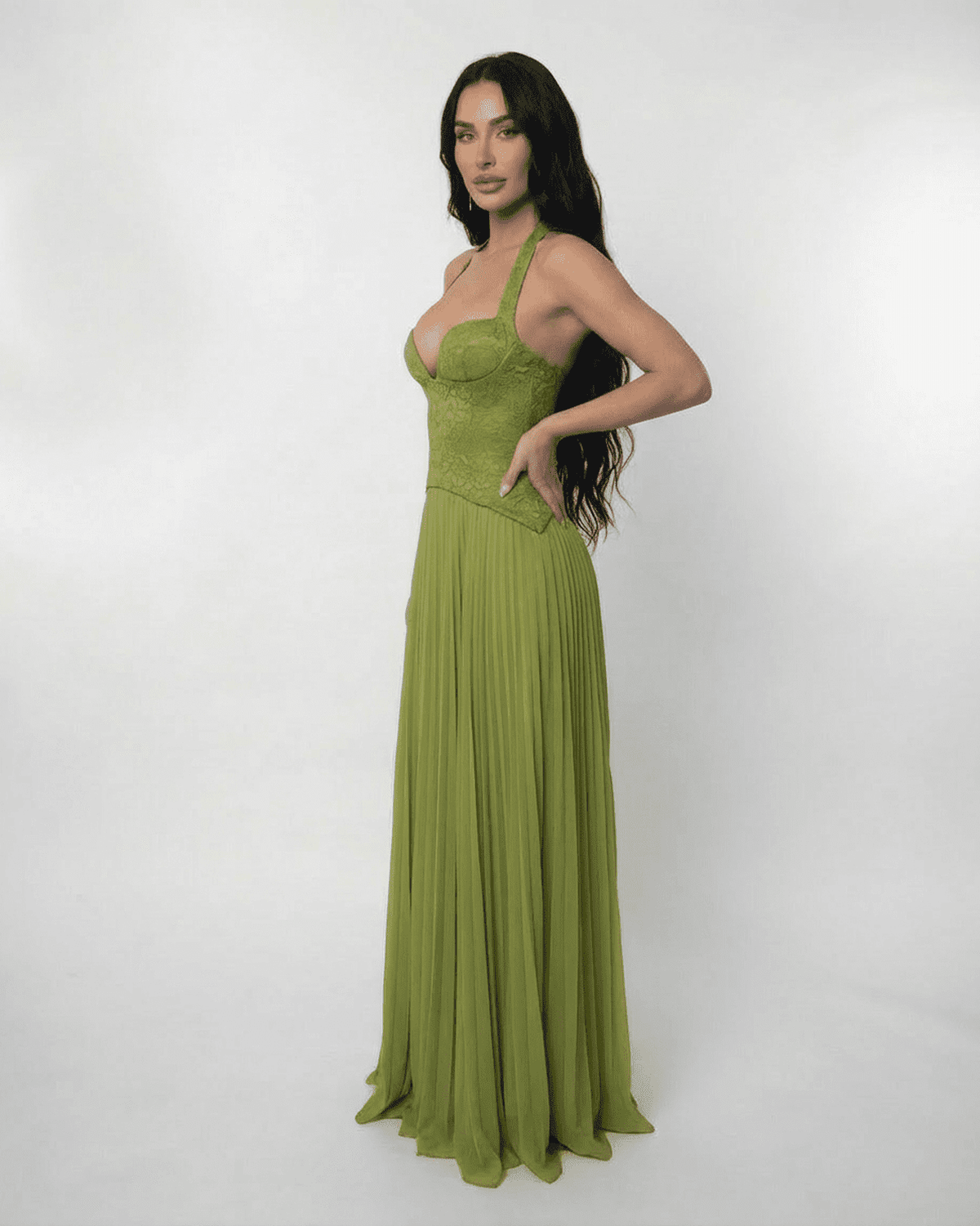Damen Korsett Maxikleid Schulterfrei Abendkleid